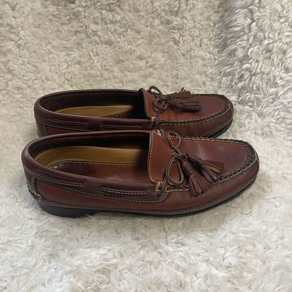 Johnston & Murphy Men\'s leather brown Tassel Loafers Boat shoes SZ9M main image 8